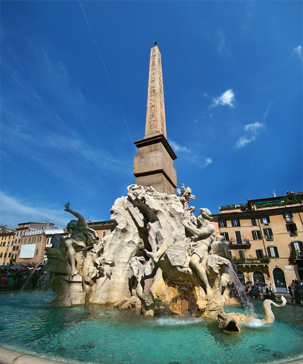 The Fountain of the Four Rivers in Piazza Navona