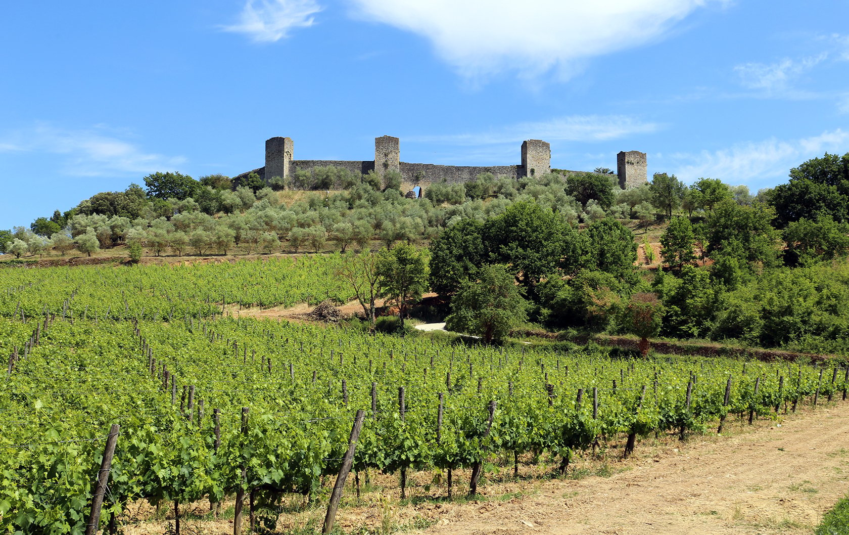 View of Monteriggioni in Tuscany