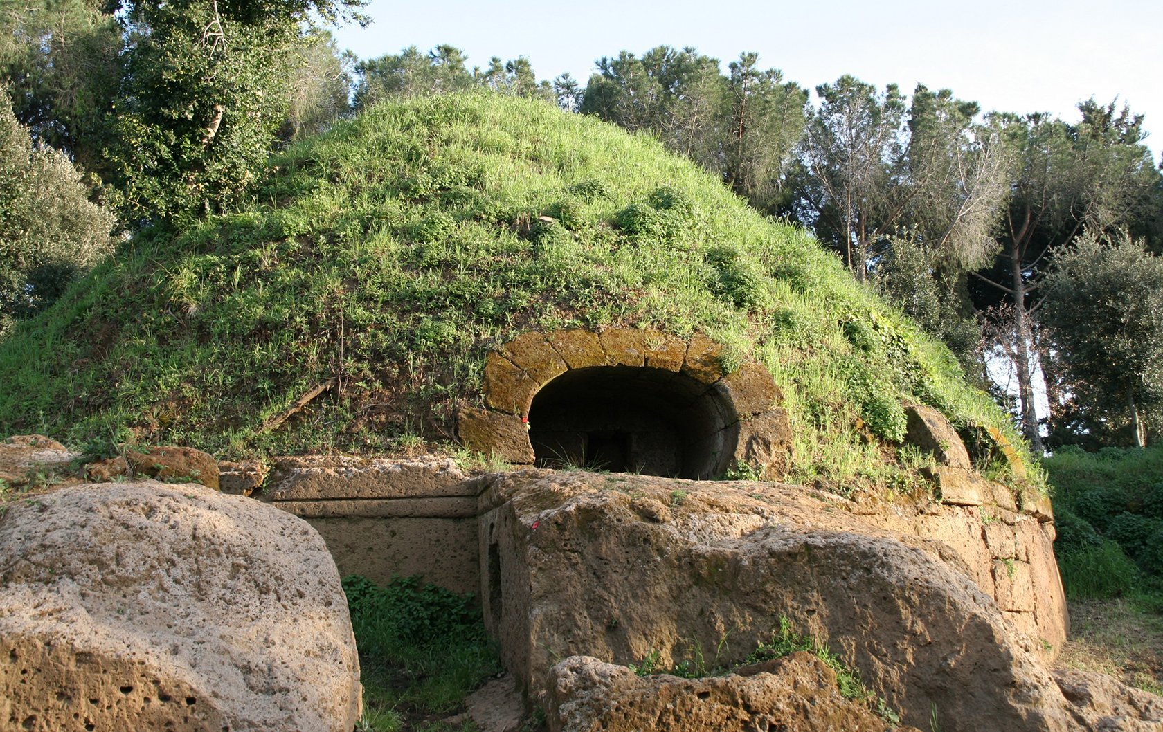 The domed roof of a tomb at the Necropolis of Cerveteri